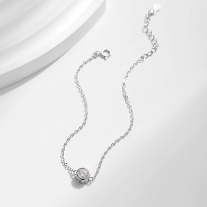 0.5CT Moissanite Bracelet 925 Sterling Silver Classic Link Chain Charms Bracelets for Women Luxury Wedding Jewelry