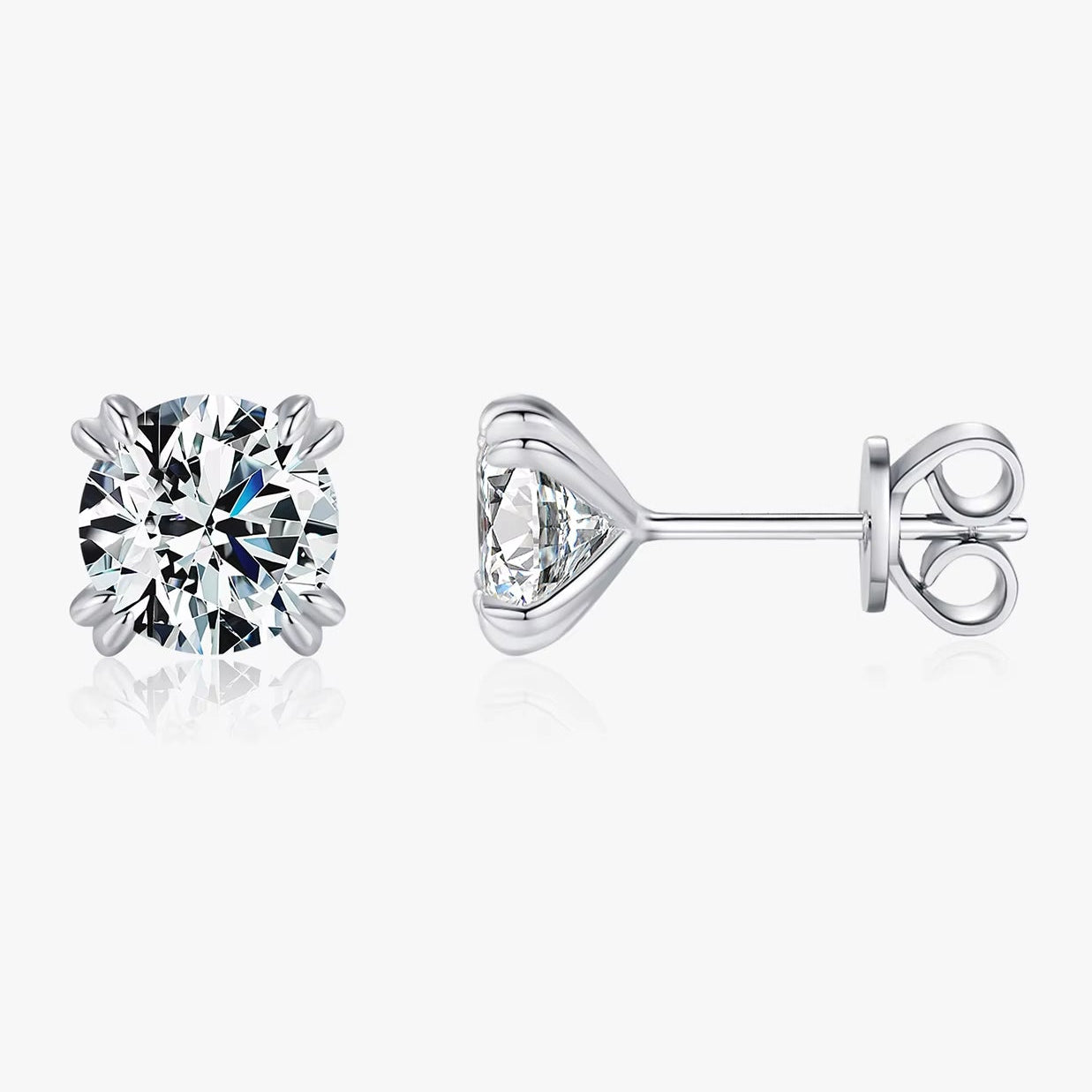 D Color 1CT Moissanite Stud Earrings 925 Sterling Silver Brilliant round Cut Lab Created Diamond Jewelry for Women