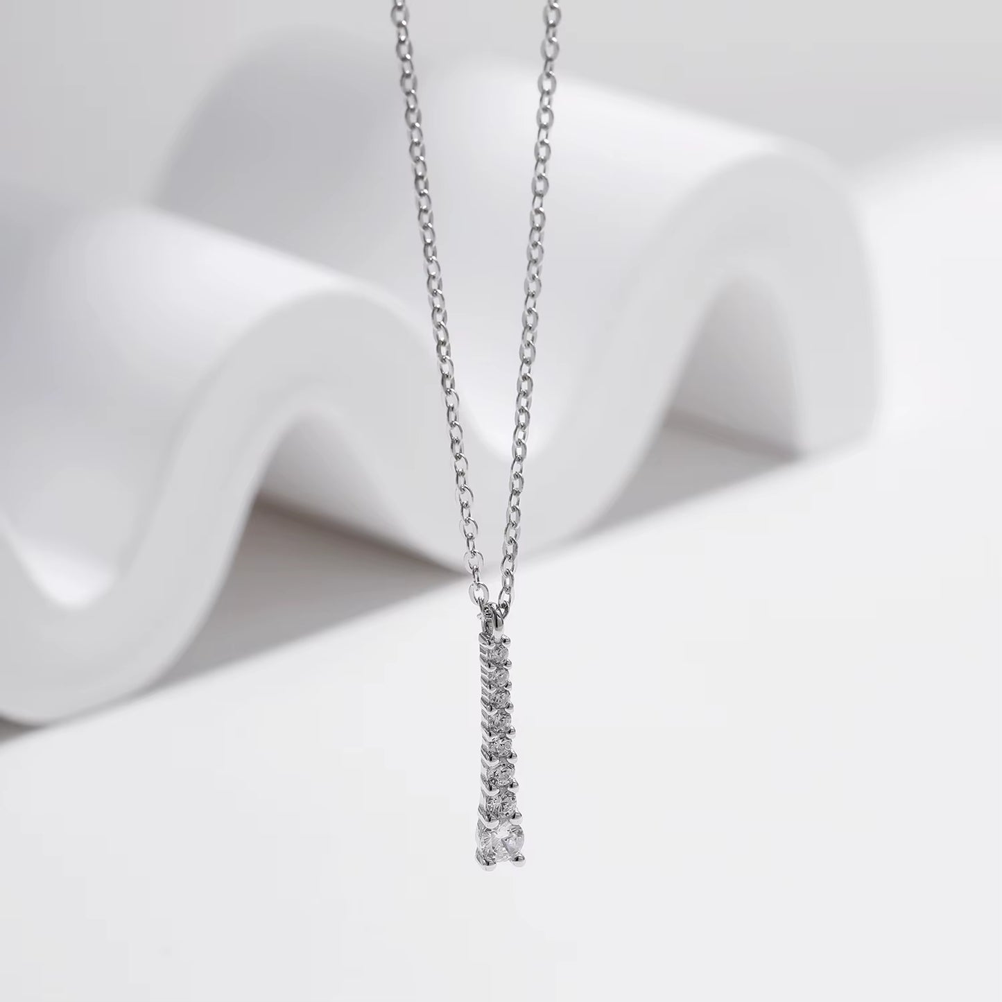 Minimalist D Color Moissanite Necklace Prong Setting Lab Diamond for Women 925 Sterling Silver Pendant Necklace Jewelry