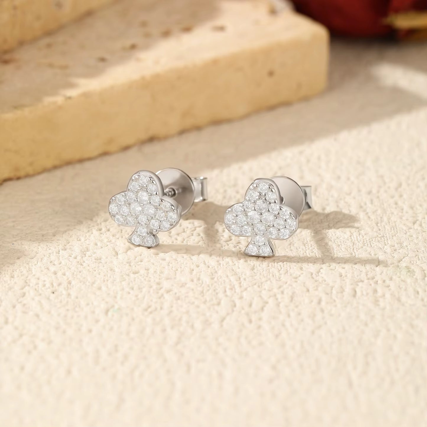 D Color Moissanite Clubs Small Ear Studs 925 Sterling Silver Daily Wear Stackable Stud Earrings for Women Fine Jewelry