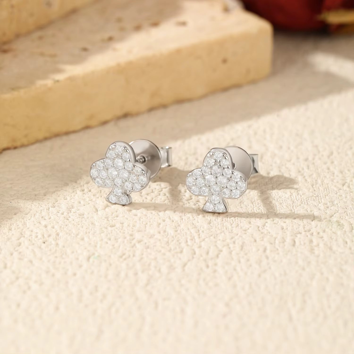 D Color Moissanite Clubs Small Ear Studs 925 Sterling Silver Daily Wear Stackable Stud Earrings for Women Fine Jewelry