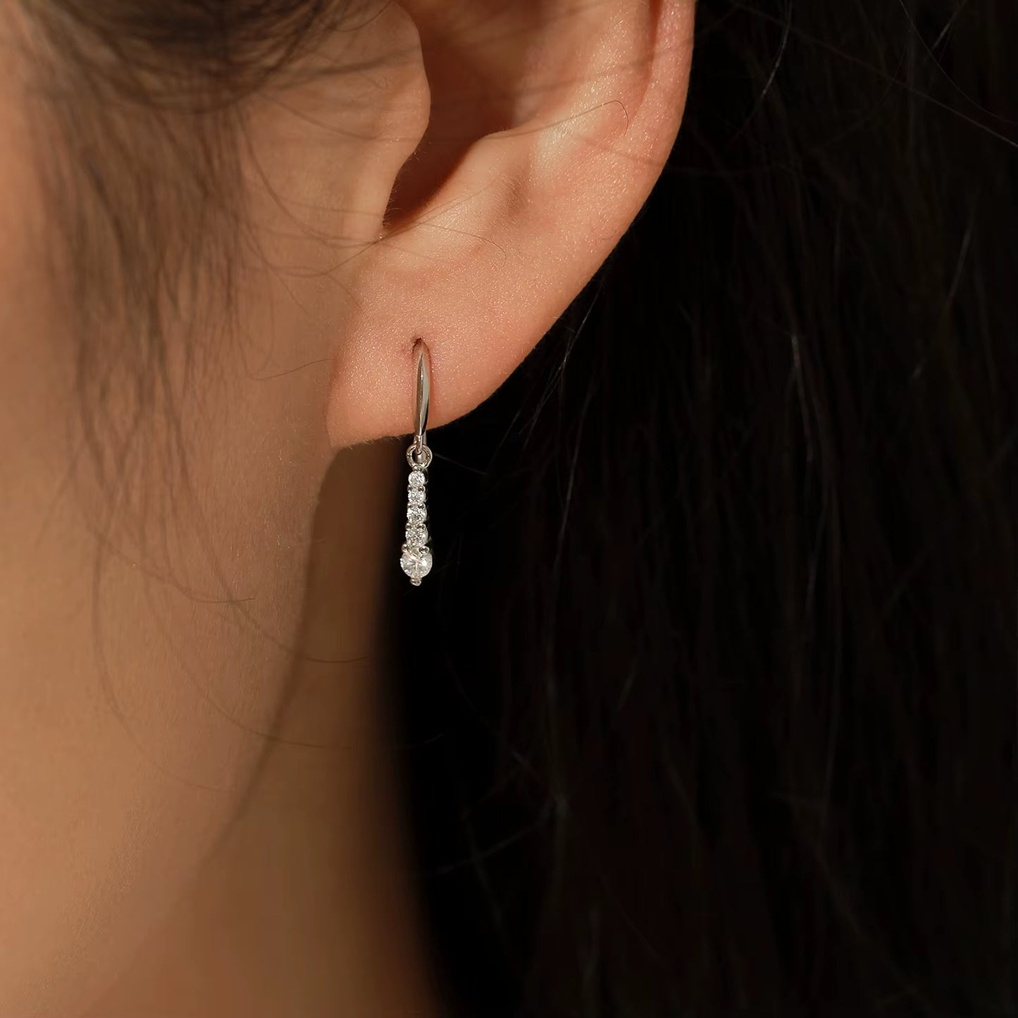 D Color Moissanite Dangle Dangle 925 Sterling Silver Fashion Dazzling Fashion Water Drop Earrings for Women Fine Jewelry