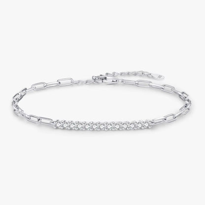 Sparkling D Color Moissanite Bracelet 925 Sterling Silver Lock Stackable Trendy Bracelets for Women Jewelry with Gift Box