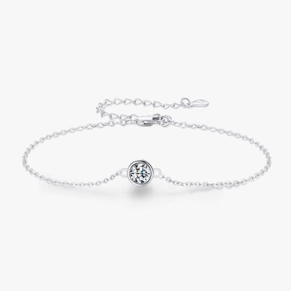0.5CT Moissanite Bracelet 925 Sterling Silver Classic Link Chain Charms Bracelets for Women Luxury Wedding Jewelry