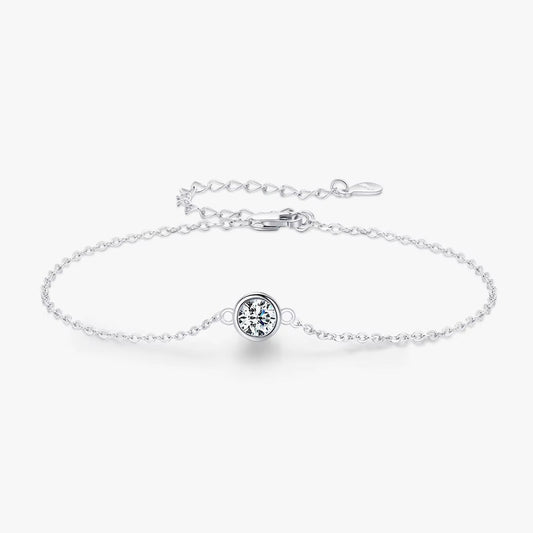 0.5CT Moissanite Bracelet 925 Sterling Silver Classic Link Chain Charms Bracelets for Women Luxury Wedding Jewelry