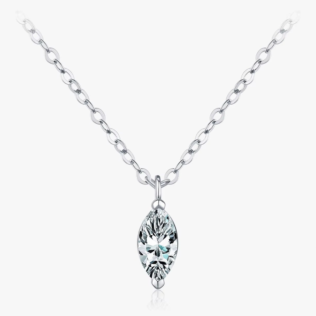 D Color Rhombic Moissanite Necklaces 925 Sterling Silver Simple Link Chain Pendant Necklace for Women Fine Jewelry Gifts