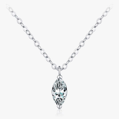 D Color Rhombic Moissanite Necklaces 925 Sterling Silver Simple Link Chain Pendant Necklace for Women Fine Jewelry Gifts