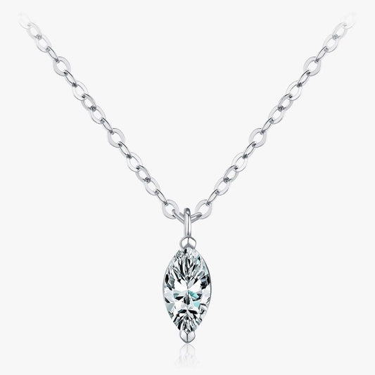 D Color Rhombic Moissanite Necklaces 925 Sterling Silver Simple Link Chain Pendant Necklace for Women Fine Jewelry Gifts