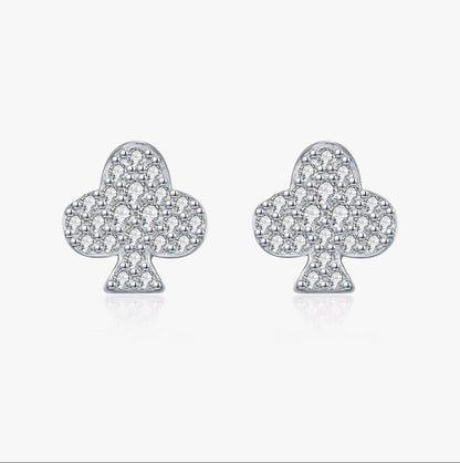 D Color Moissanite Clubs Small Ear Studs 925 Sterling Silver Daily Wear Stackable Stud Earrings for Women Fine Jewelry