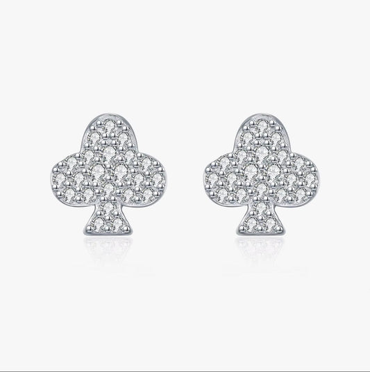 D Color Moissanite Clubs Small Ear Studs 925 Sterling Silver Daily Wear Stackable Stud Earrings for Women Fine Jewelry