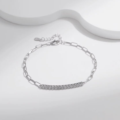 Sparkling D Color Moissanite Bracelet 925 Sterling Silver Lock Stackable Trendy Bracelets for Women Jewelry with Gift Box