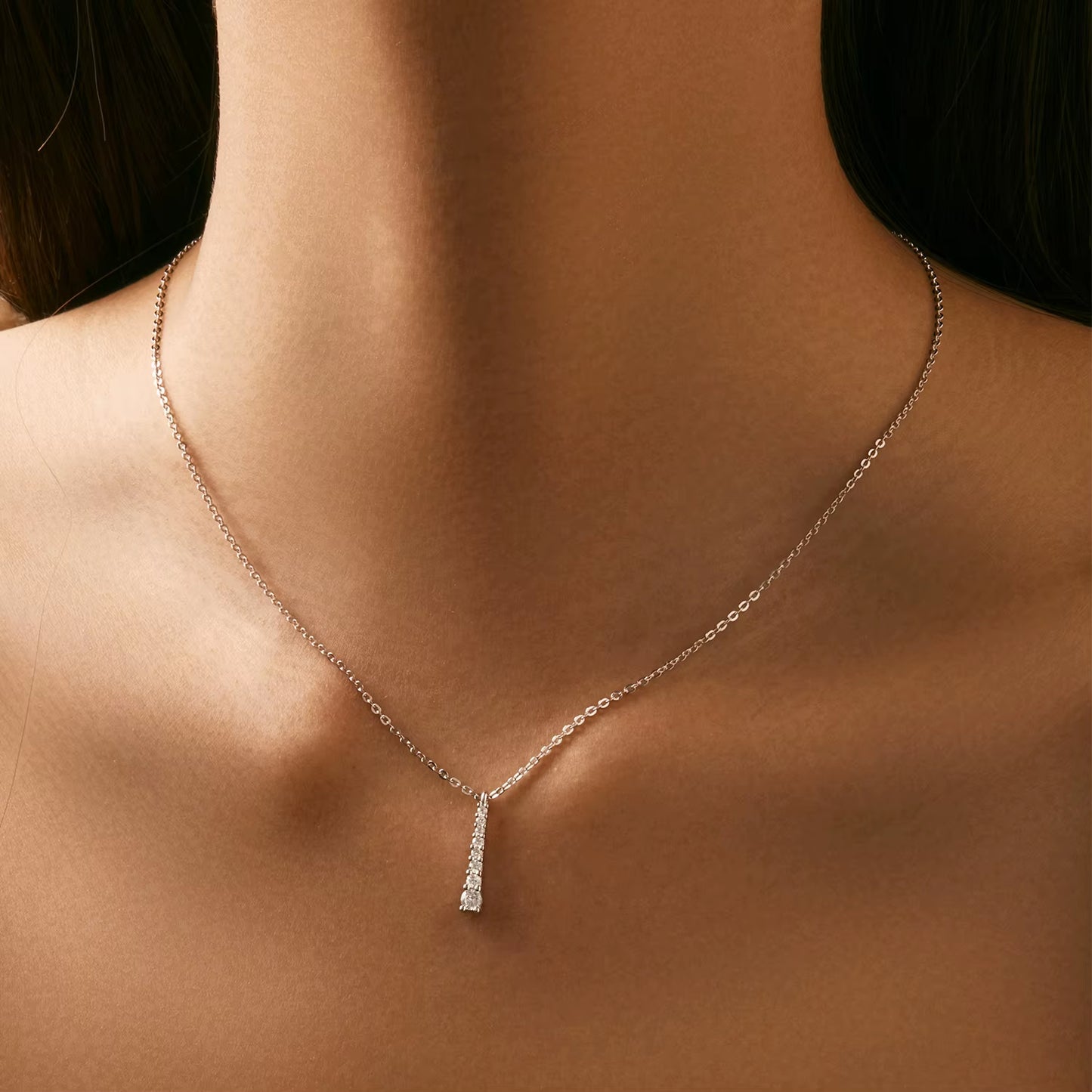 Minimalist D Color Moissanite Necklace Prong Setting Lab Diamond for Women 925 Sterling Silver Pendant Necklace Jewelry