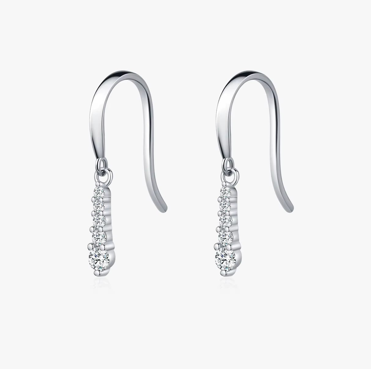 D Color Moissanite Dangle Dangle 925 Sterling Silver Fashion Dazzling Fashion Water Drop Earrings for Women Fine Jewelry
