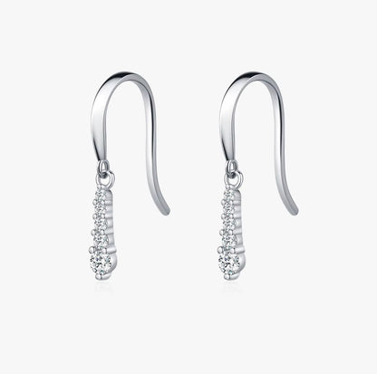 D Color Moissanite Dangle Dangle 925 Sterling Silver Fashion Dazzling Fashion Water Drop Earrings for Women Fine Jewelry