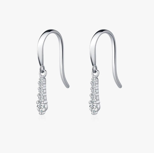 D Color Moissanite Dangle Dangle 925 Sterling Silver Fashion Dazzling Fashion Water Drop Earrings for Women Fine Jewelry
