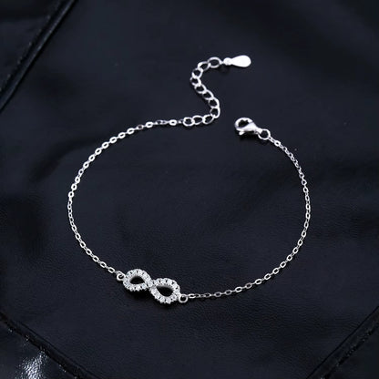 D Color Moissanite Lab Created Diamond Bracelet 925 Sterling Silver Romantic Exquisite Infinity Love for Women Jewelry