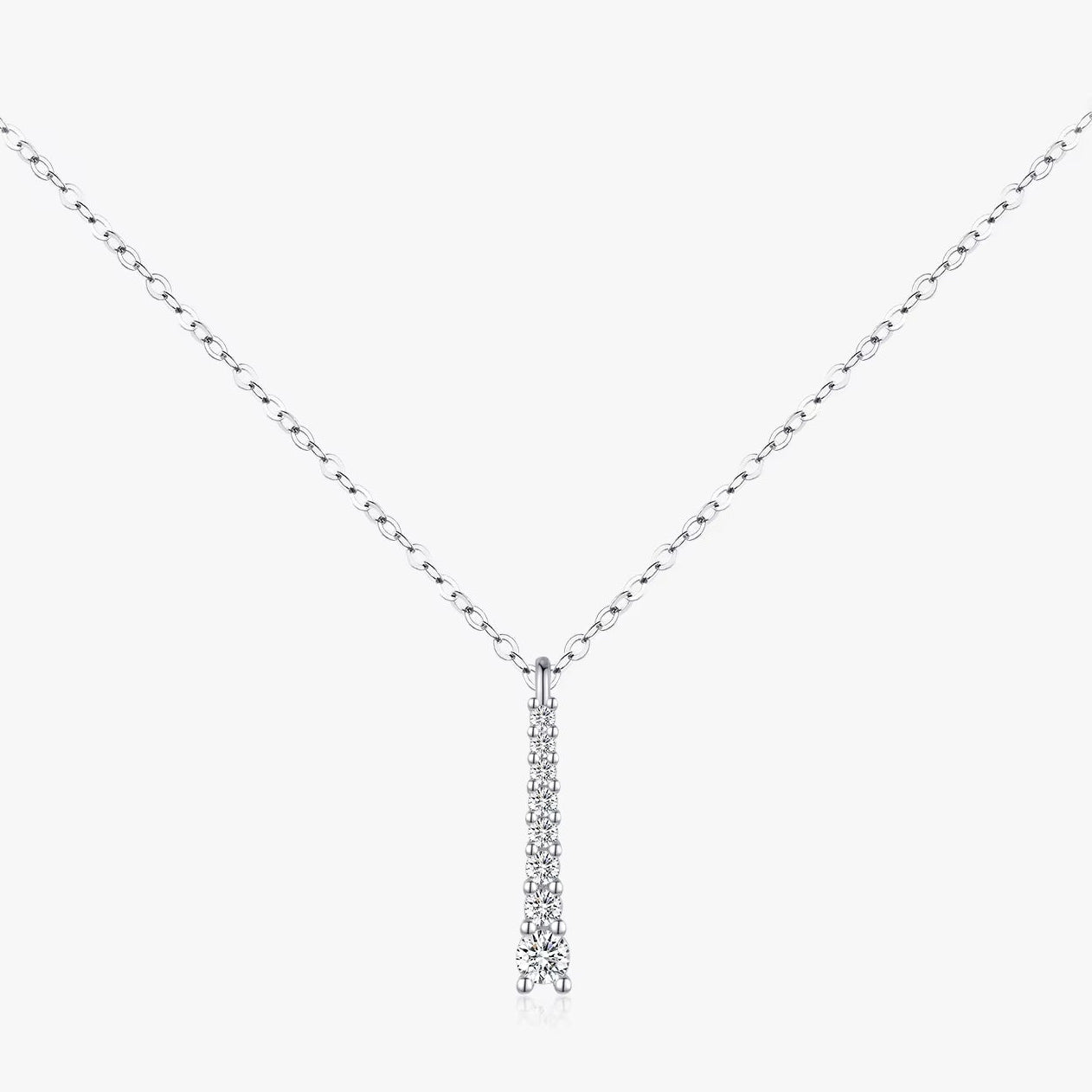 Minimalist D Color Moissanite Necklace Prong Setting Lab Diamond for Women 925 Sterling Silver Pendant Necklace Jewelry
