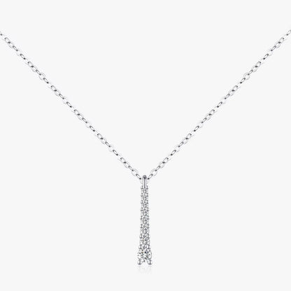 Minimalist D Color Moissanite Necklace Prong Setting Lab Diamond for Women 925 Sterling Silver Pendant Necklace Jewelry