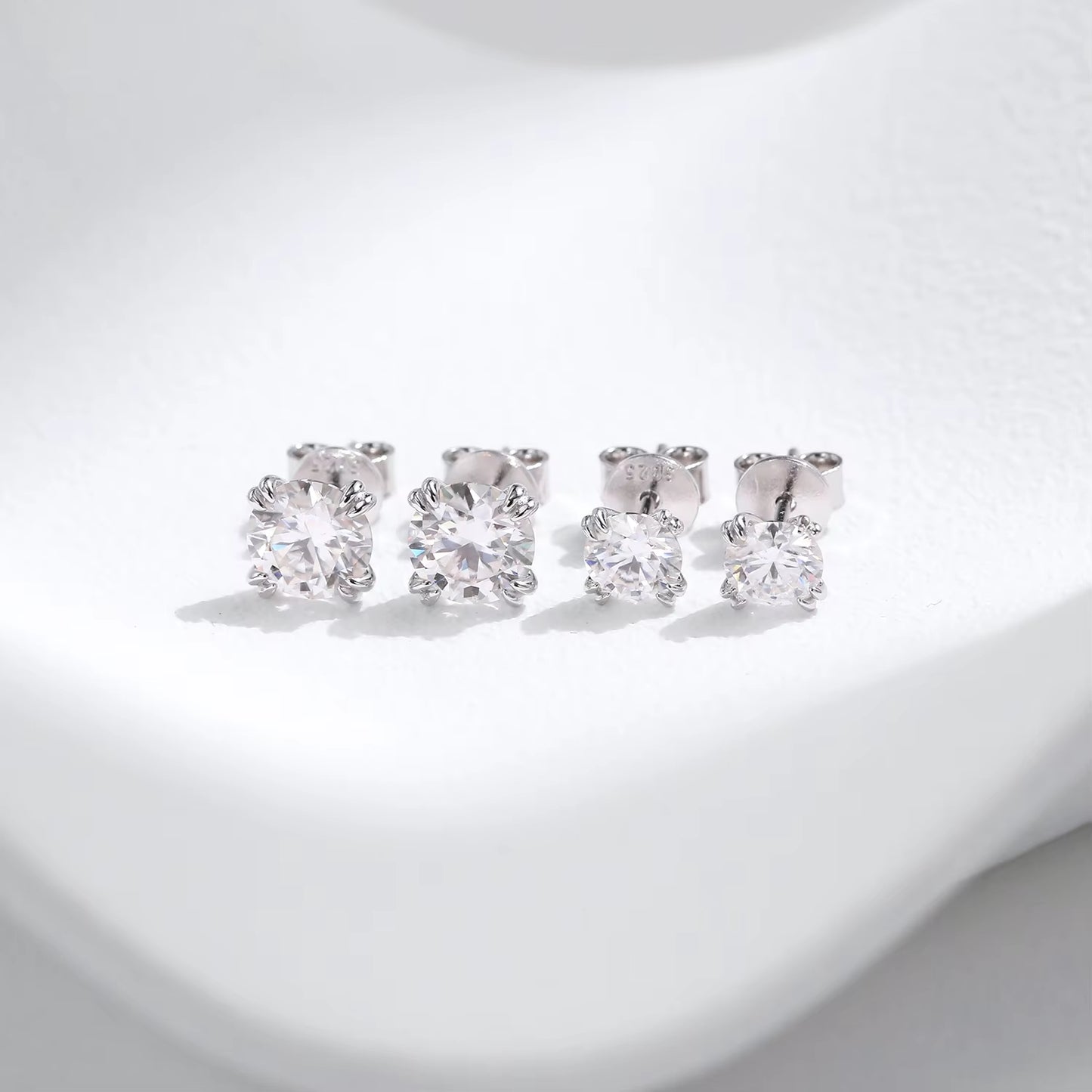 D Color 1CT Moissanite Stud Earrings 925 Sterling Silver Brilliant round Cut Lab Created Diamond Jewelry for Women